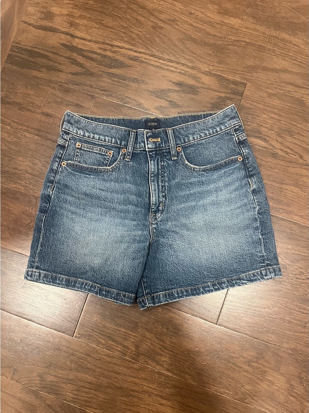 J. Crew Medium Blue Washed Denim Jean Shorts